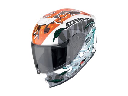 Dětská moto přilba SCORPION EXO-JNR AIR The4elements bílo/modro/oranžová