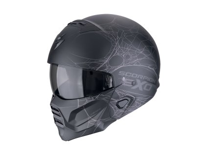 Moto přilba SCORPION EXO-COMBAT II SpiderWeb matná černo/stříbrná
