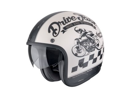 Moto přilba SCORPION BELFAST EVO DRIVE FAST matná krémovo/černá