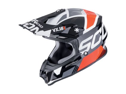 Moto přilba SCORPION VX-16 EVO AIR ANALOG černo/červená