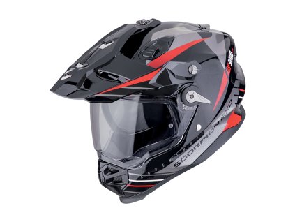 Moto přilba SCORPION ADF-9000 AIR FEAT černo/stříbrno/červená