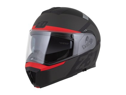 přilba F19, ZED (černá matná/červená fluo/šedá) 2025