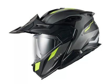 Výklopná helma NEXX X.LIFECOUNTRY Terra gray/neon MT