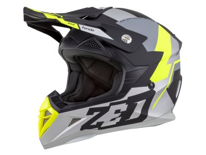přilba X1.9D TENDO, ZED, dětská (černá matná/tmavě šedá/světle šedá/žlutá fluo) 2025