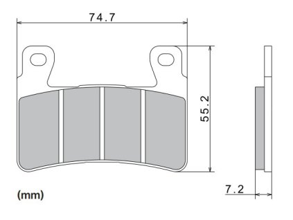 brzdové destičky, NISSIN (semi-metalická směs) 2 ks v balení