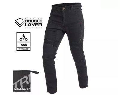 Pánské džíny na moto Trilobite Parado doublelayer AAA skinny fit black level 2