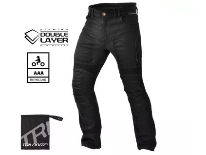 Pánské kalhoty Trilobite Parado doublelayer AAA regular fit black level 2 (Zkrácené)