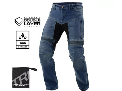Motocyklové džíny Trilobite Parado doublelayer AAA regular fit men blue level 2 (zkrácené)