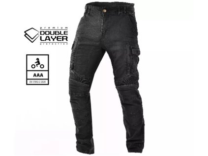 Pánské kalhoty na moto Trilobite Acid Scrambler doublelayer AAA black