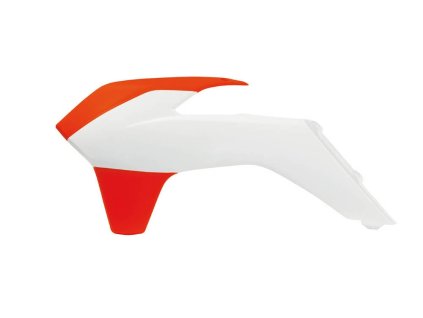 spoilery chladiče KTM, RTECH (bílo-neon oranžové, pár)