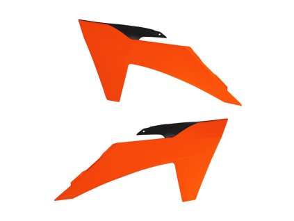 spoilery chladiče KTM, RTECH (neon oranžovo-černé, pár)