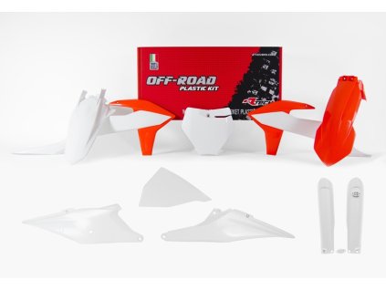 sada plastů KTM, RTECH (oranžovo-bílá, 7 dílů)