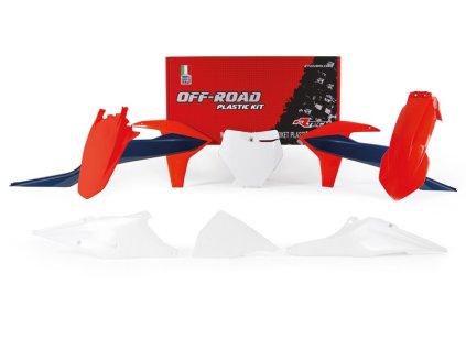 sada plastů KTM, RTECH (oranžovo-modro-bílá, 6 dílů)