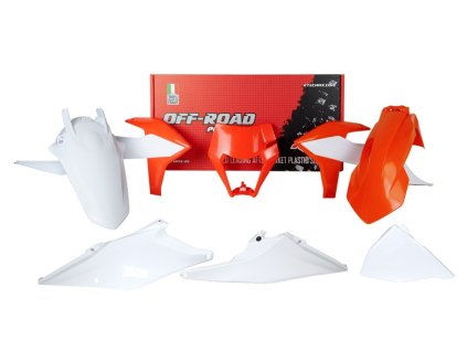sada plastů KTM, RTECH (oranžovo-bílá, 6 dílů)