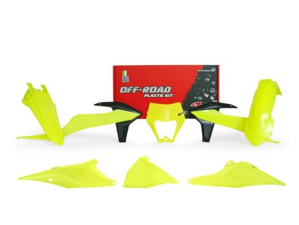sada plastů KTM, RTECH (neon žlutá, 6 dílů)