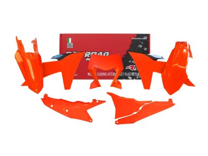 sada plastů KTM, RTECH (neon oranžovo-černá, 6 dílů)
