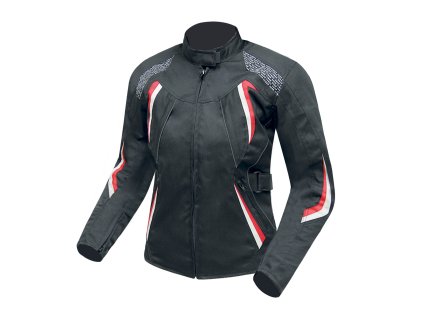 Dámská textilní moto bunda CYBER GEAR MONICA, černo-červeno-bílá