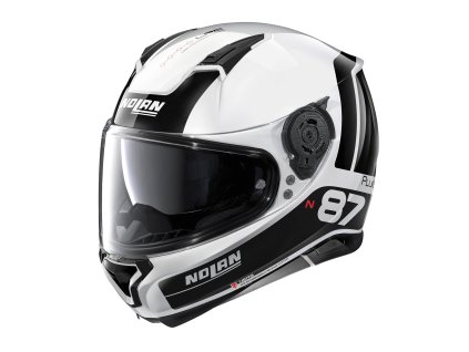 Moto helma Nolan N87 Plus Distinctive N-Com Metal White 22
