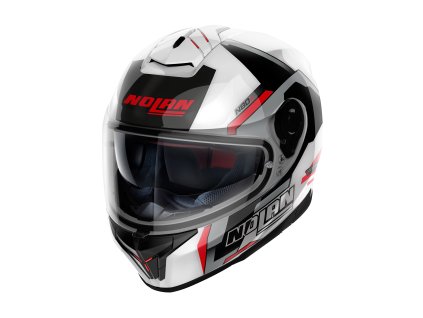 Moto helma Nolan N80-8 Wanted N-com Metal White 74