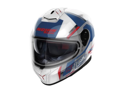 Moto helma Nolan N80-8 Wanted N-com Metal White 75