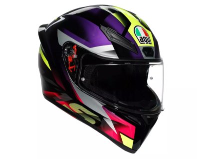 Helma na motorku AGV K1S E2206 FASTLAP BLACK/PURPLE/PINK