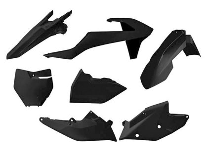 sada plastů KTM, RTECH (černá, 6 dílů, vč. levého krytu vzduch filtru)
