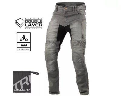 Pánské džíny na moto Trilobite Parado doublelayer AAA slim fit light grey level 2