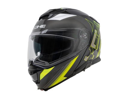 Moto helma Yohe 937 Double Visor Fluo/černá