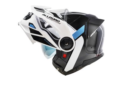 Moto helma Yohe FG102 Enduro Double Visor Černá/Bílá/Modrá