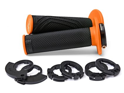 gripy LOCK-ON D100 (offroad) délka 125/130 mm (6 vaček), DOMINO (černo-oranžové)
