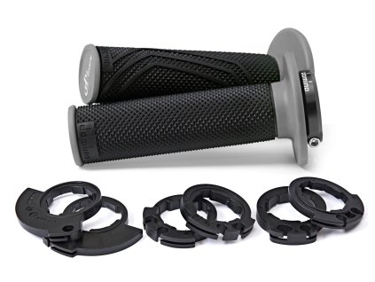 gripy LOCK-ON D100 (offroad) délka 125/130 mm (6 vaček), DOMINO (černo-šedé)