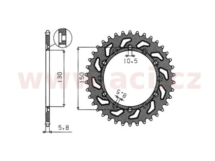 ocelová rozeta pro sekundární řetězy typu 520, BRAKING (47 zubů)