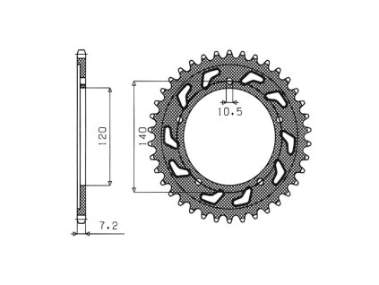 ocelová rozeta pro sekundární řetězy typu 525, BRAKING (45 zubů)