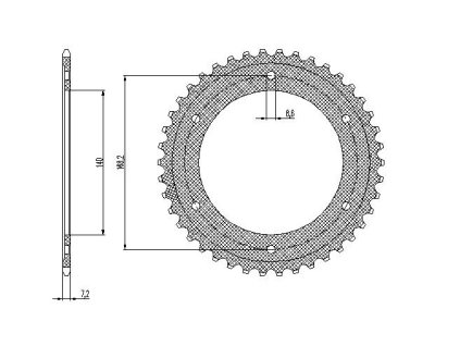 ocelová rozeta pro sekundární řetězy typu 525, BRAKING (47 zubů)
