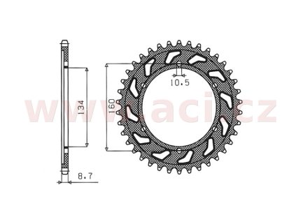 ocelová rozeta pro sekundární řetězy typu 530, BRAKING (40 zubů)
