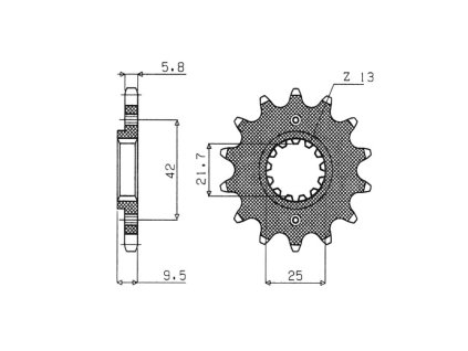 řetězové kolečko pro sekundární řetězy typu 520, BRAKING (14 zubů)