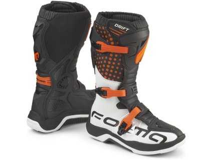Dětské moto boty FORMA DRIFT černo/oranžovo/bílé