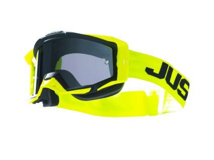 JUST1 brýle IRIS 2.0 logo yellow fluo/black mirror silver lens