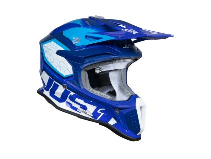 JUST1 přilba J18F hexa white/blue