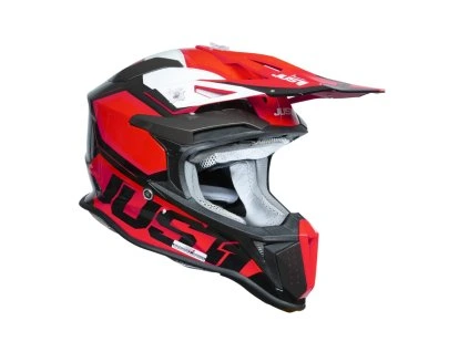 JUST1 přilba J18F hexa white/fluo red black
