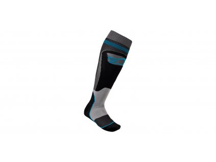 ponožky MX PLUS-1, ALPINESTARS (černá/tyrkysová) 2023