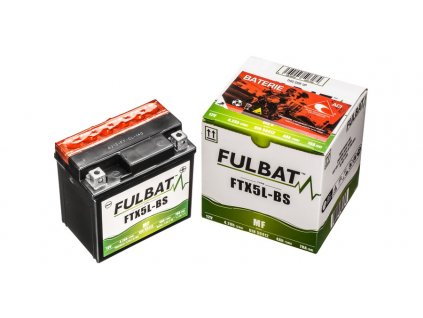 Baterie 12V, YTX5L-BS, 4Ah, 70A, bezúdržbová MF AGM 114x71x106, FULBAT (vč. balení elektrolytu)