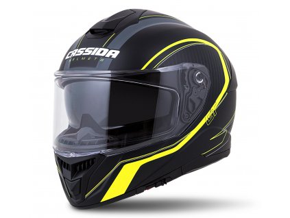 Přilba Integral GT 2.0 Reptyl, CASSIDA (černá/žlutá fluo/bílá, balení vč. Pinlock folie)