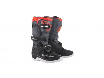 Boty TECH 7 S 2021, ALPINESTARS, dětské (černá/šedá/oranžová fluo)