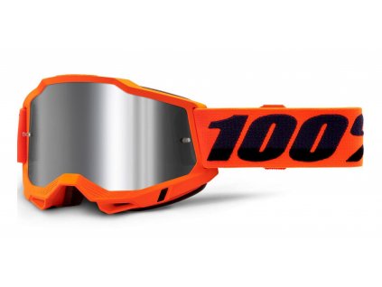 ACCURI 2, 100% brýle Orange, zrcadlové stříbrné plexi