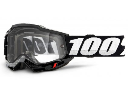 ACCURI 2 100% - USA , Enduro Moto brýle černé - čiré Dual plexi