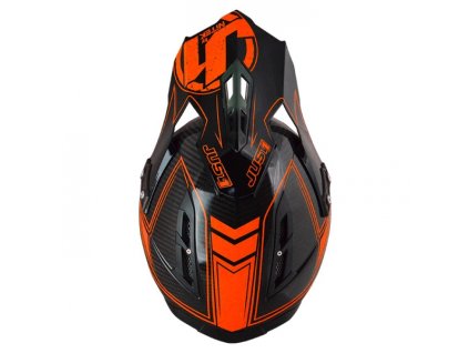 Kšilt JUST1 J12 CARBON fluo oranžový