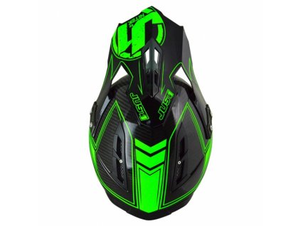 Kšilt JUST1 J12 CARBON fluo zelený