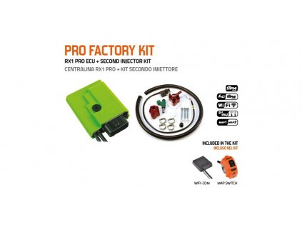 PRO FACTORY KIT řídící jednotky RX1 PRO s přepínačem MAP a druhým vstřikovačem, GET (kit-ECU+přepínač MAP+WifiCOM+vstřikovač č.2)