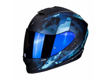 Moto přilba SCORPION EXO-1400 AIR SYLEX matná černo/modrá